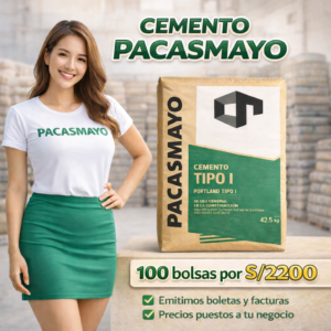 CEMENTO  PACASMAYO– 100 BOLSAS (precio puesto en tu negocio)