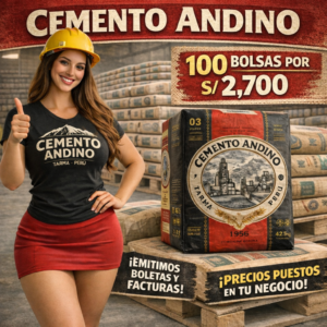 Cemento Andino - 100 bolsas (precio puesto en tu negocio)